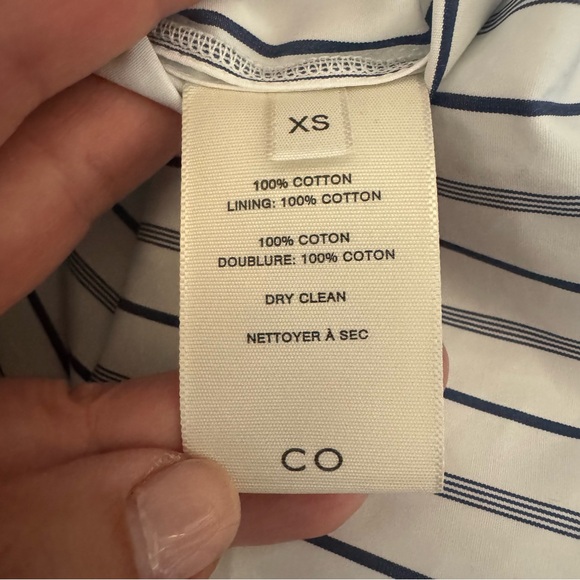 Co white blue striped cotton poplin button down shirt - Picture 4 of 5